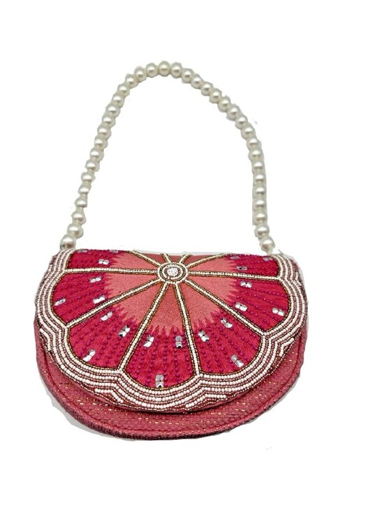 America & Beyond Handbags - Viral grapefruit beaded pearl shoulder strap bag